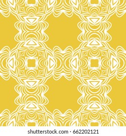 luxury floral seamless pattern. yellow, white color. vector illustration. vintage arabian ornament