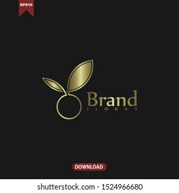 Luxury floral vector logo design abstract gold concept