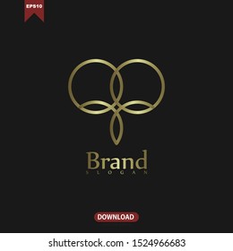 Luxury floral vector logo design abstract gold concept