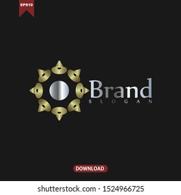 Luxury floral vector logo design abstract gold concept