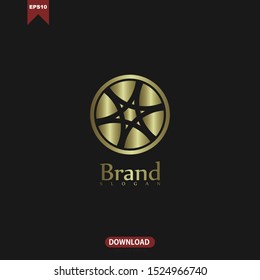 Luxury floral vector logo design abstract gold concept