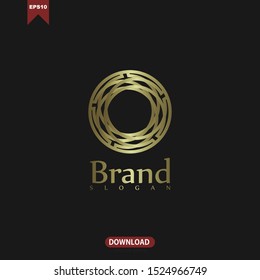 Luxury floral vector logo design abstract gold concept