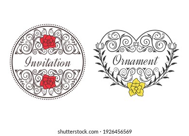 Luxury floral vintage ornament with flower