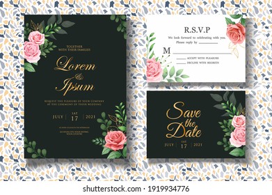 Luxury Floral Wedding Invitation Template Stock Vector (Royalty Free ...