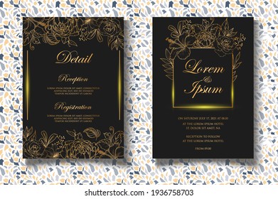 Luxury floral wedding invitation template