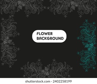 Luxury flower background with trendy wildflowers and minimalist flowers for wall decoration or wedding. Hand drawn line herb, elegant leaves for invitation save the date card.