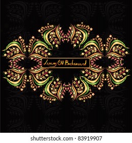 luxury flower banner pattern black background