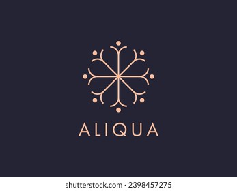luxury flower beauty line logo design