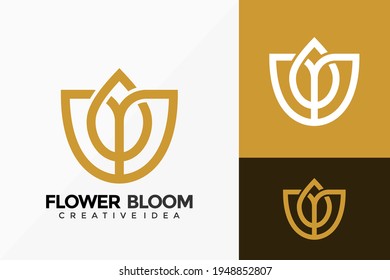 Diseño de vectores con logotipo de flor de lujo. Emblema abstracto, concepto de diseños, logotipos, elemento de logotipo para plantilla.