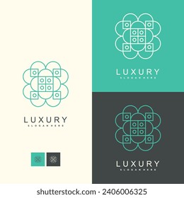 Luxury flower logo concept with simple concept