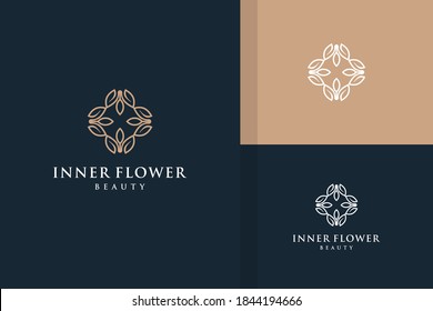 Luxury flower logo design inspiration minimalist style logo template.