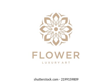 Luxury Flower Logo Design Ornament Asian Stock Vector (Royalty Free ...