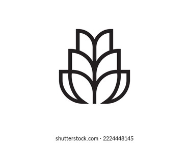 luxury flower logo design, rose beauty with line art style. logo use cosmetics, yoga and spa logo design inspiration.
