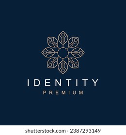 plantilla de diseño de logotipo de flor de lujo