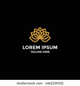 Luxury Flower logo. Icon combined geometric shape. It will be used for Restaurant, Royalty, Boutique, Cafe, Hotel, Heraldic, Jewelry, Fashion,saloon,spa. Great for luxury company.