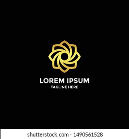 Luxury Flower logo. Icon combined geometric shape. It will be used for Restaurant, Royalty, Boutique, Cafe, Hotel, Heraldic, Jewelry, Fashion,saloon,spa. Great for luxury company.