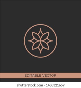 Luxury flower logo icon. Universal creative premium logotype. Abstract line art