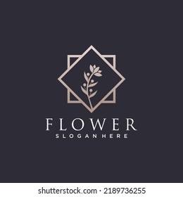 Luxury flower logo illustration with creative design