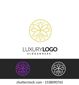 Luxury flower logo premium template,  Vector illustrasion