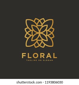  Luxury flower logo related to Boutique, Hotel, Restaurant, Jewelry, Resort or Interior. Floral emblem design. Flower icon concept.