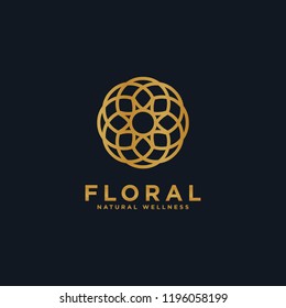 Luxury flower logo related to Boutique, Hotel, Restaurant, Jewelry, Resort or Interior. Floral emblem design. Flower icon concept.