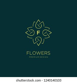 Luxury flower logo related to Boutique, Hotel, Restaurant, Jewelry, Resort or Interior. Floral emblem design. Flower icon concept.
