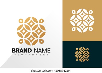 Luxury flower logo vector design. Abstract emblem, designs concept, logos, logotype element for template