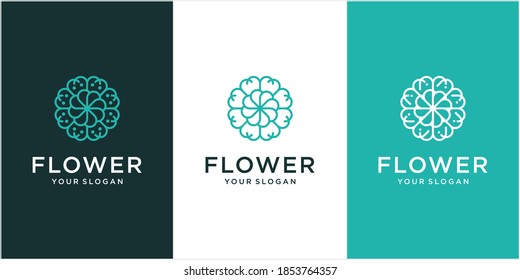 Luxury flower logotype Premium Vector