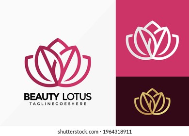 Luxury Flower Lotus Logo Vector Design. Brand Identity emblem, designs concept, logos, logotype element for template.