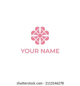 Luxury flower love vector design logo