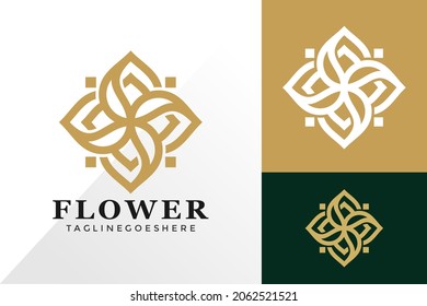 Luxury flower minimalist logo and icon design vector concept for template