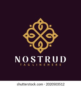 Luxury Flower Ornament, Abstract Vector Emblem Logo Design Concept for Template