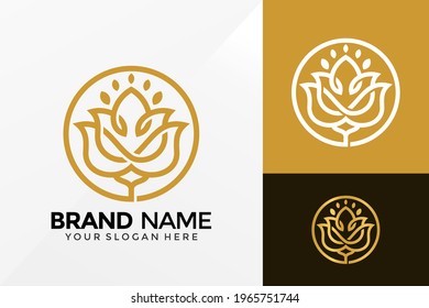 Diseño de vectores con el logotipo Rose de flores de lujo. emblema de identidad de marca, concepto de diseños, logotipos, elemento de logotipo para plantilla.