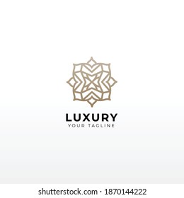 Luxury flower vector logo. Universal linear floral symbol. suitable for your company Flower