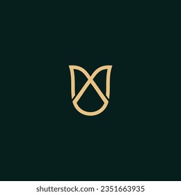 Luxury flower vector logotype. Creative universal premium leaf floral Linear logo vector template