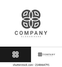 Luxury flower vector logotype. Linear universal leaf floral logo template. Creative Mandala logo design concepts