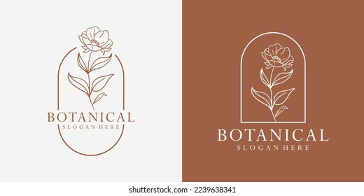 Inspiración en el diseño del logotipo botánico de flores de lujo