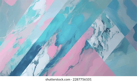 Luxury flowing marble textured background in pink and blue colors. Premium abstract backdrop. Natural granite stone. Modern composition collage.