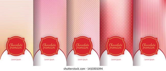 Luxury fluid template label set. Modern  abstract  gradient backgrounds for flowing packaging design. Suitable for premium boxes of cosmetic, wine, jewelry. Fluid graphic composition.  Vector template