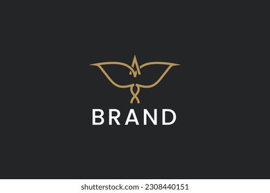 luxury flying bird logo vector icon illustration