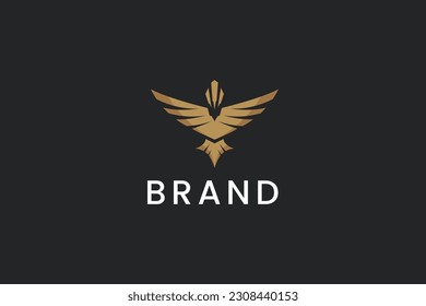 luxury flying bird logo vector icon illustration