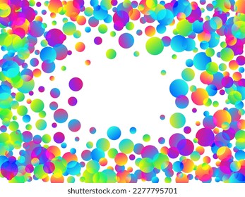 Luxury flying confetti scatter vector background. Rainbow round elements new year vector. Surprise burst party confetti. Prize event decor illustration. Top view sequins.