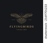 Luxury flying eagle flying bird logo icon design template