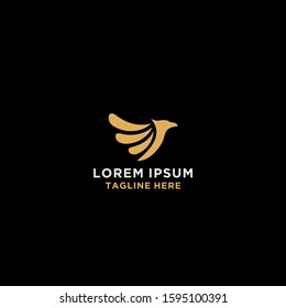 Luxury flying phoenix bird abstract logo design vector template. 