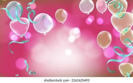 Luxury and foil balloons with confetti in  background vector. realistic vector illustration for anniversary, birthday, sale and promotion, party design element.