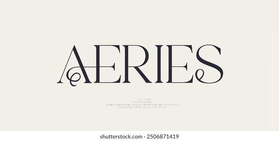 Logotipo del alfabeto de la fuente de lujo. Tipografía Moda de belleza elegantes letras clásicas serif italic Fuentes decorativas boda vintage logotipos de flores. Ilustración vectorial