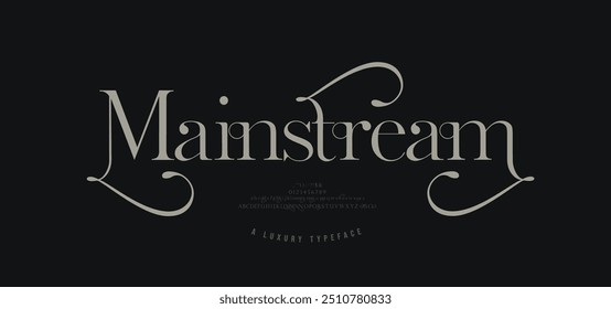 Luxury font alphabet logo. Typography Beauty fashion elegant western classic letters serif fonts decorative wedding vintage logos. vector illustration
