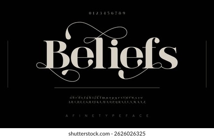 Luxury font alphabet logo. Typography beautiful fashion elegant classic letters serif italic fonts decorative wedding vintage logos. vector illustration
