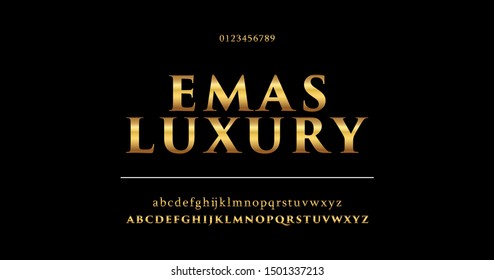 Luxury Font. Modern Alphabet In Gold Color