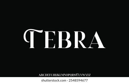 Fonte de luxo Serif design clássico fonte vetor ilustração de alfabetos, letras e numérico.